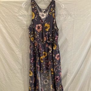 Grey Floral high low romper